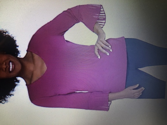 Susan Graver Liquid Knit Top with Pleated Chiffon Cuffs - Picture 2 of 6